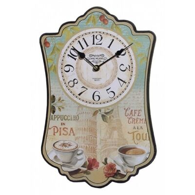 Clock MDF with vintage mood. Dimensions: 24x38cm