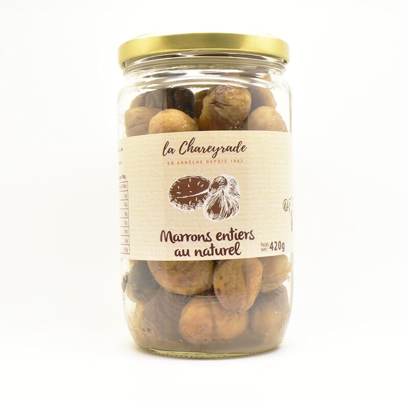 Whole chestnuts in a jar