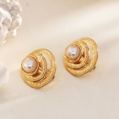 Pearl Multi Circle Earrings