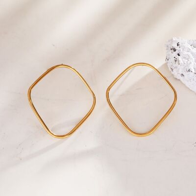 Rounded square earrings