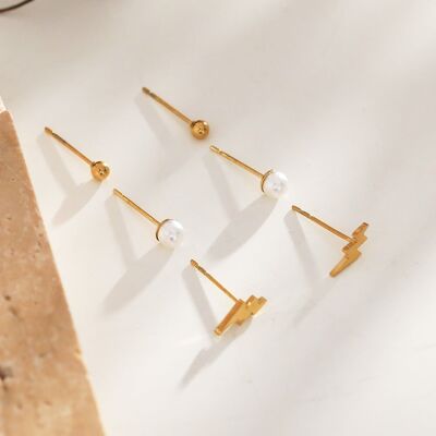 3 pairs of lightning bolt earrings