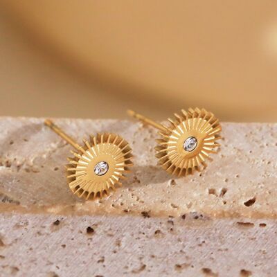 Rhinestone sun earrings