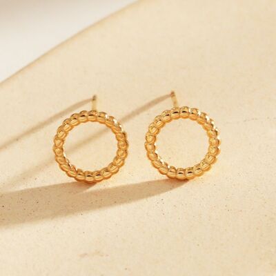 Dot circle earrings