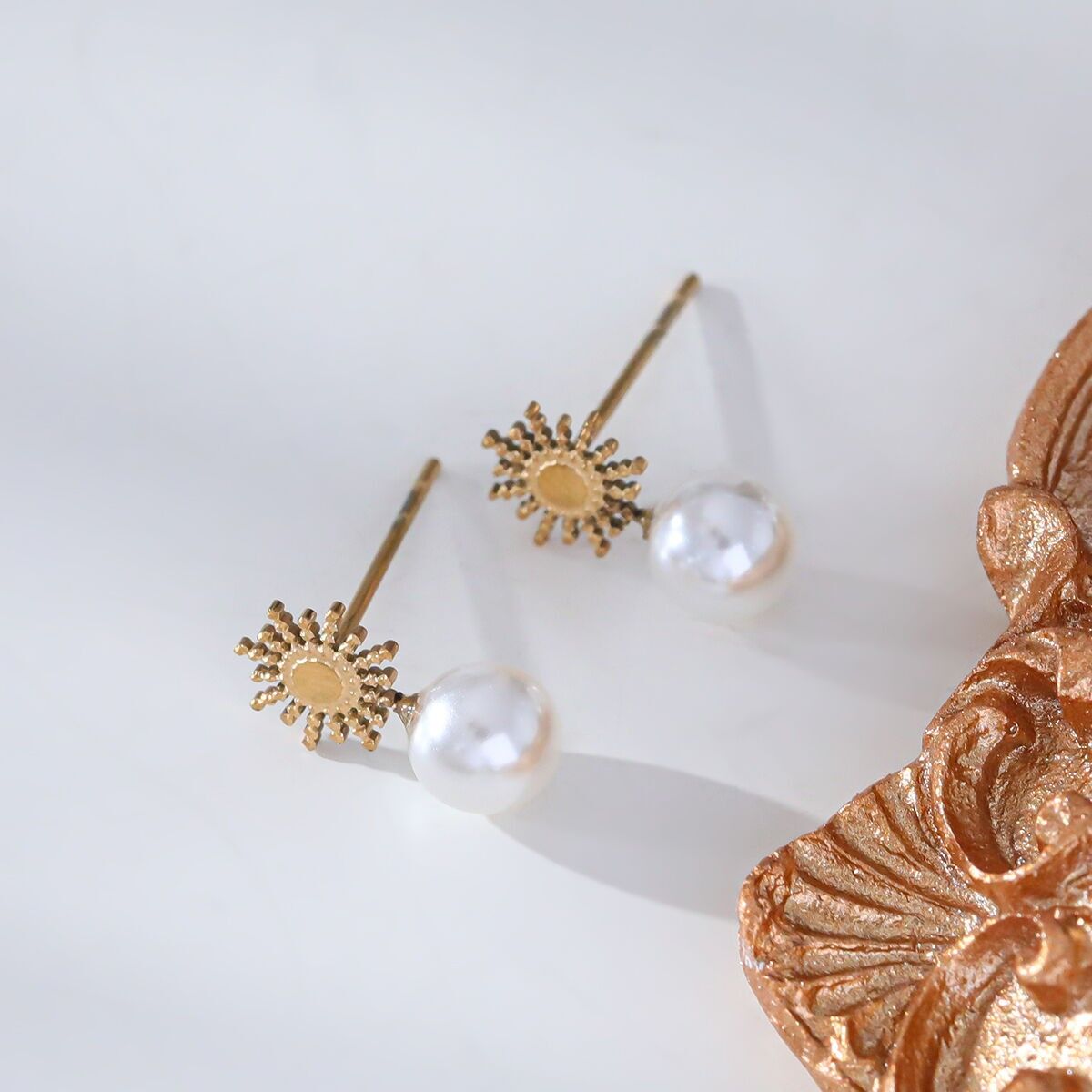 Orecchini sole e perle