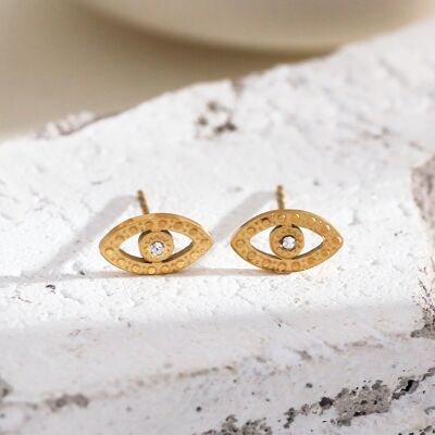 Eye earrings with rhinestones