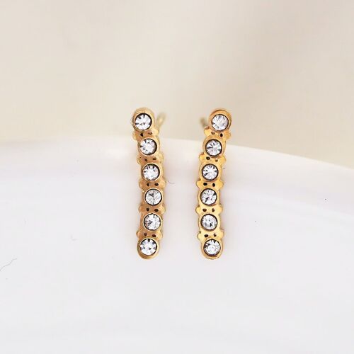 Boucles d'oreilles avec 6 strass