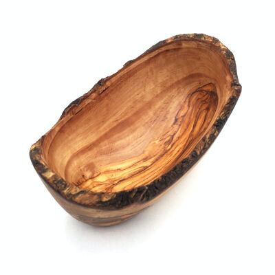 Cuenco Cuenco rústico ovalado hecho a mano en madera de olivo