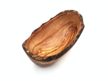 Bol Bol ovale rustique fait à la main en bois d'olivier 1