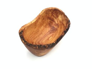 Bol Bol ovale rustique fait à la main en bois d'olivier 2