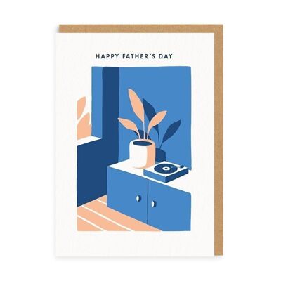 Glückliche Vatertags-Plattenspieler-Gruß-Karte