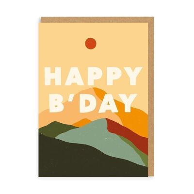 Alles Gute zum Geburtstagskarte mit Sonne und Bergen
