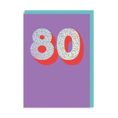 Carte de vœux d'anniversaire de 80 ans