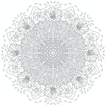 LIVRE DE COLORIAGE - Mandalas fleurs 2