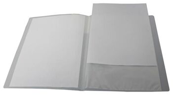 Livre de présentation / chemise de présentation EXXO by HFP, A4, en PP, avec 20 couvertures transparentes soudées et ouvertes, avec une poche sur le devant 10