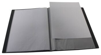 Livre de présentation / chemise de présentation EXXO by HFP, A4, en PP, avec 20 couvertures transparentes soudées et ouvertes, avec une poche sur le devant 12
