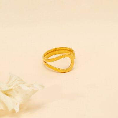 Verstellbarer asymmetrischer goldener Ring