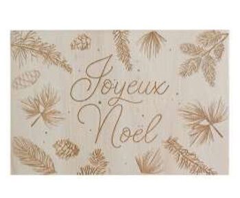 Carte en bois "Joyeux Noël"