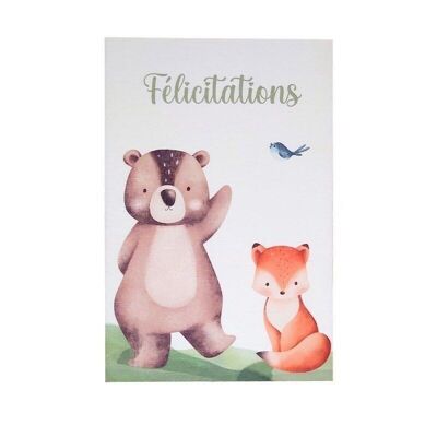 Congratulations Card "Fox and Bear"