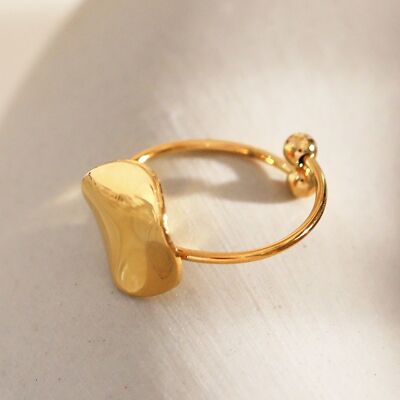 Goldener Ring mit ovaler Platte