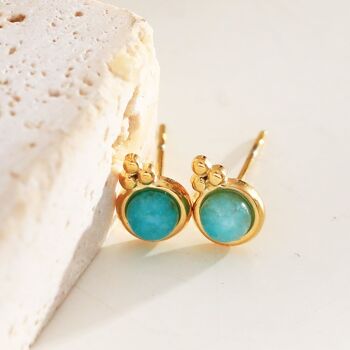 Boucles d'oreilles mini perle turquoise 1