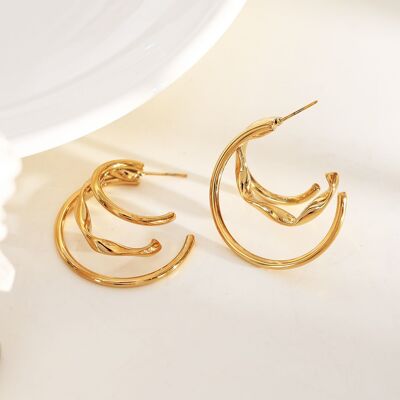 Triple circle earrings