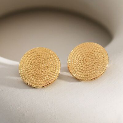 Round clip-on earrings