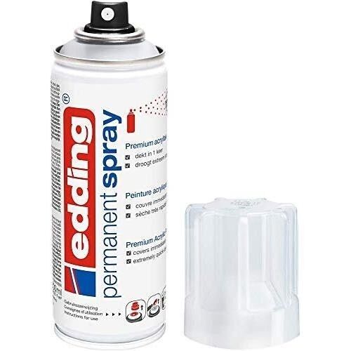 Edding 5200 Spray permanent - Vernis clair - Aérosol - 200 ml - Vernis acrylique fini mat ou brillant - pour fixer et protéger la peinture