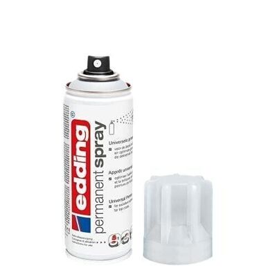 Edding 5200 Spray permanente - Imprimación universal gris - Aerosol - 200ml - Para preparar superficies pintables como vidrio, metal, madera, cerámica y lienzo