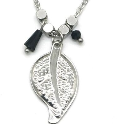 E-E18.2 N2275-004S S. Steel Necklace Leaf