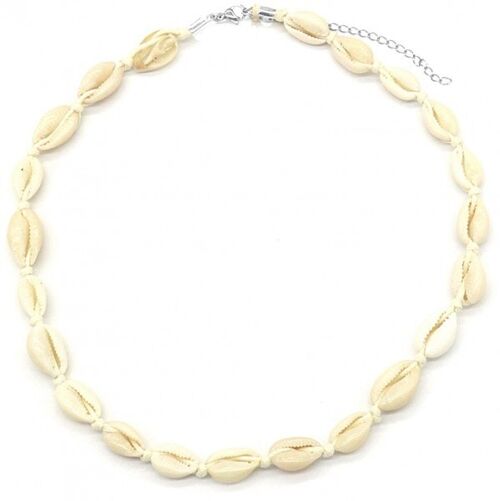 F-E23.1 N2001-010 Necklace Shells 36-44cm Beige