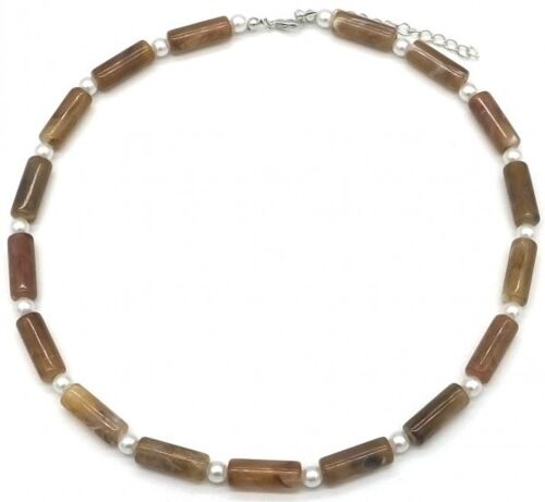 F-A10.2 N1659-004 Tube Necklace Brown