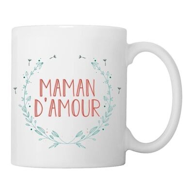 Mug "Maman d'amour" Cercle fleurs