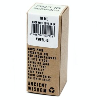 AWEBL-01C - Mélange d'huiles essentielles énergisantes - En boîte - 10 ml - Vendu en 10x unité/s par enveloppe 3