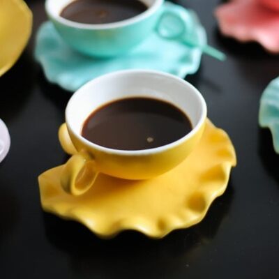 Yellow Ceramic Tea Cup