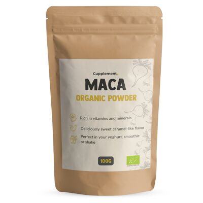 Supplément | Poudre de maca 100 grammes | Biologique | Livraison gratuite | La plus haute qualité