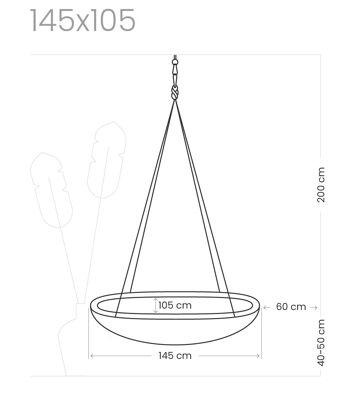 Chaise suspendue 145cm "Roi blanc" 7