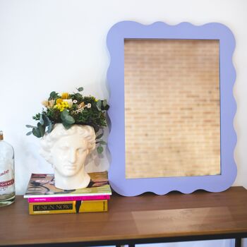 Miroir Ondulé Décoratif Pour Mur Bleu 3
