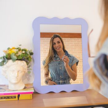 Miroir Ondulé Décoratif Pour Mur Bleu 7