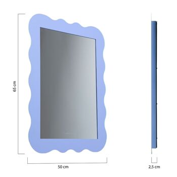 Miroir Ondulé Décoratif Pour Mur Bleu 8