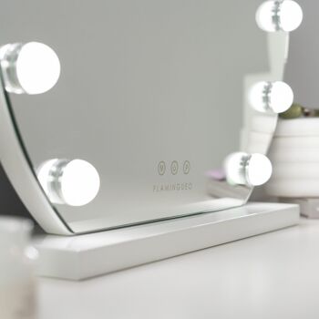 Miroir de courtoisie rond 12 ampoules, vanité de maquillage avec lumière 3 modes et contrôle tactile 5