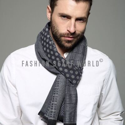 Dot, Tartan & Houndstooth Print Frayed Mens / Unisex Scarf