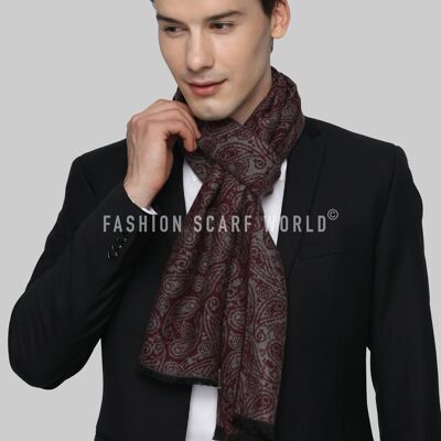 Soft Paisley Print Frayed Mens / Unisex Scarf