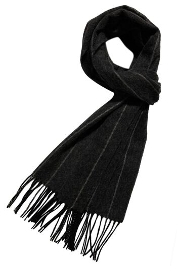 Écharpe en laine à fines rayures pour hommes / unisexes 1