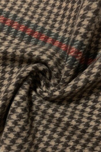 Écharpe pied-de-poule avec rayures en laine pour hommes / unisexes 2