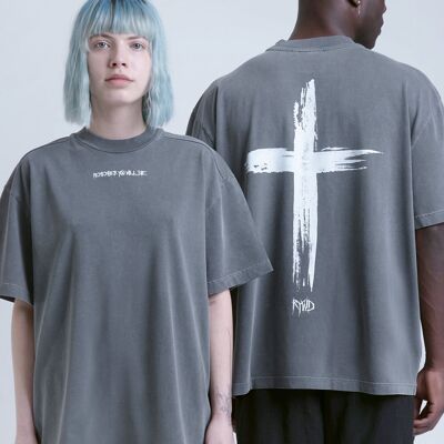 RYWD Cross T-shirt gris délavé