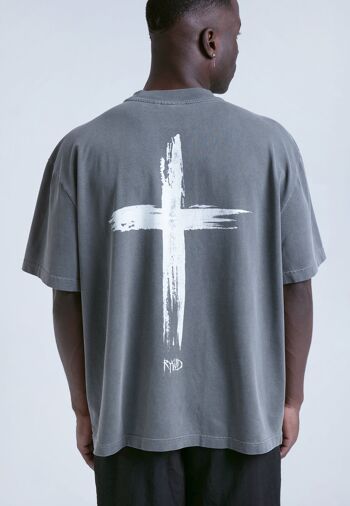 RYWD Cross T-shirt gris délavé 2