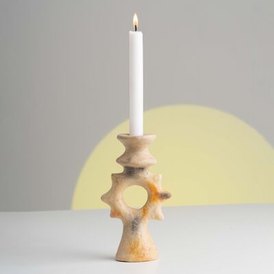 Kerzenhalter Terrakotta-Weiß