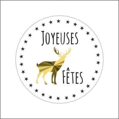 Joyeuses fêtes - etiqueta de deseos - rollo de 500 piezas