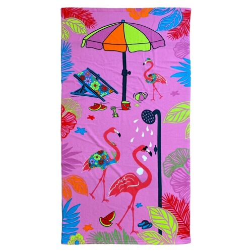 Serviette de plage microfibre 100% polyester Girly 70x140cm 250g/m²