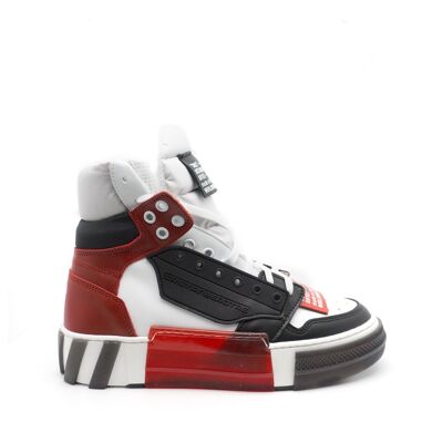 Cristian high red leather sneaker
